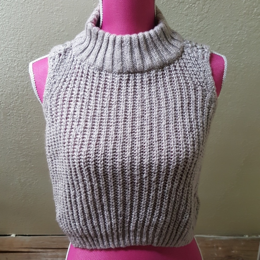 J Lo Crop Sleeveless Sweater